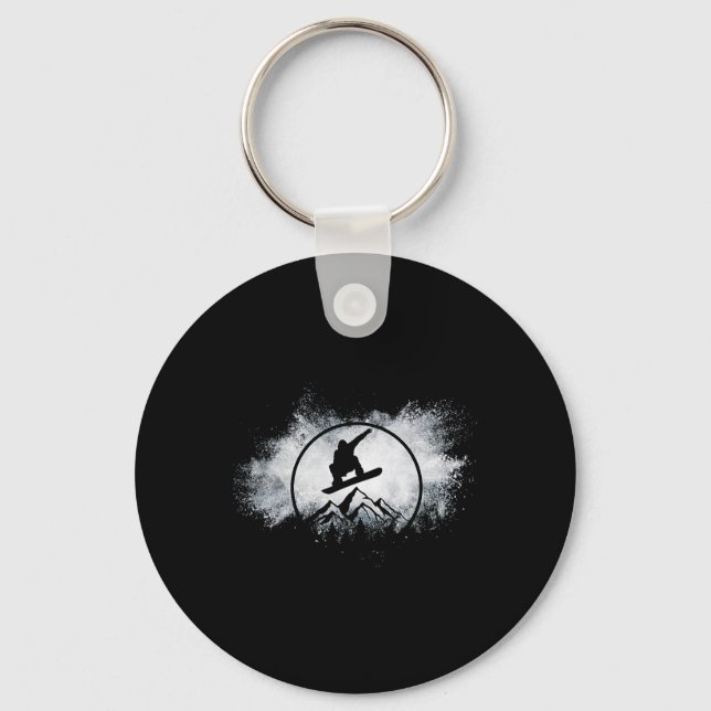 Snowboard Snö Cloud Big Luft Snowboarder Snowboard Nyckelring (Framsida)