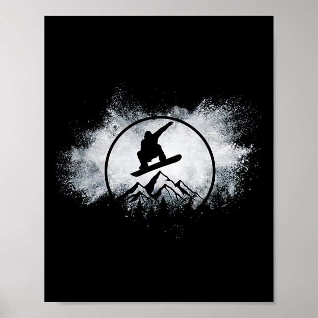 Snowboard Snö Cloud Big Luft Snowboarder Snowboard Poster (Framsidan)