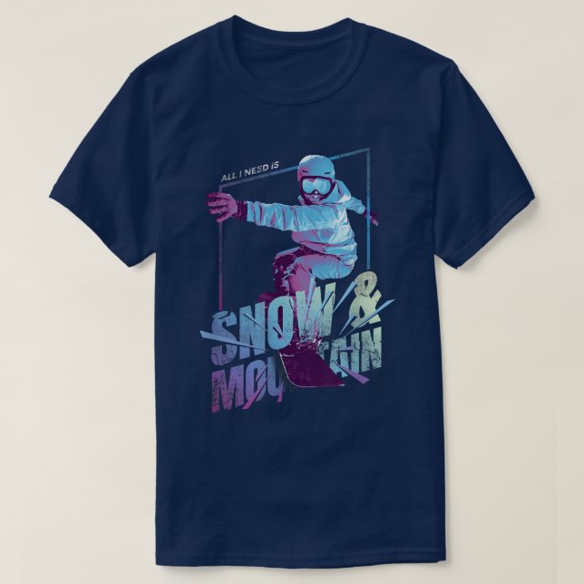 SNOWBOARD SNÖ OCH MOUNTAIN T SHIRT (Design framsida)