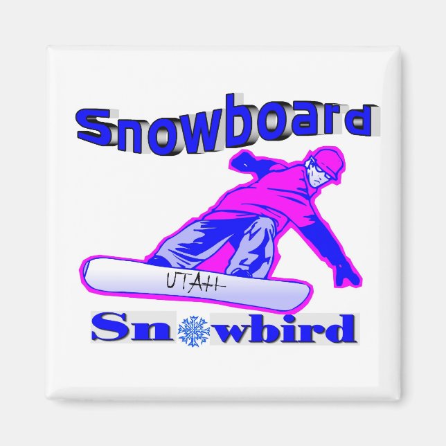 Snowboard Snowbird Magnet (Framsidan)