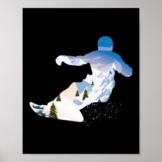 Snowboard Snowboard Mountain Poster (Framsidan)