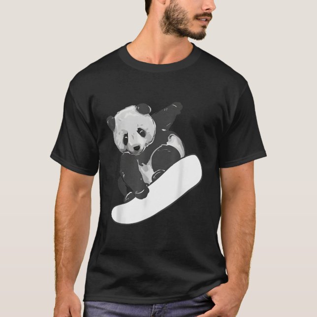 Snowboard Snowboard Panda T Shirt (Framsida)