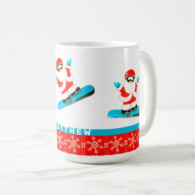 Snowboard Snowboardåkare Jul Kaffemugg (Framsida höger)