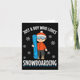Snowboard Snowboarder Boy Kärlek Sno Kort