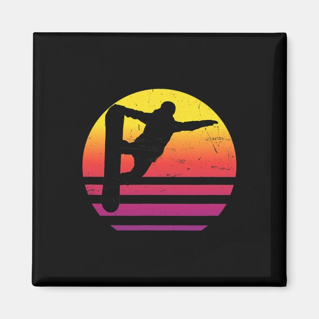 Snowboard Snowboarder Manar Winter Sports Magnet (Framsidan)