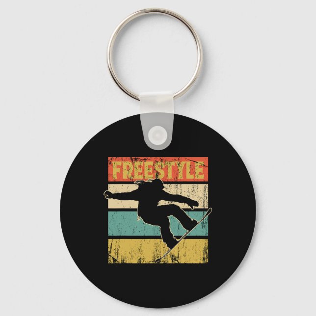 Snowboard Snowboarder Mountains Winter Alperna Par Nyckelring (Framsida)