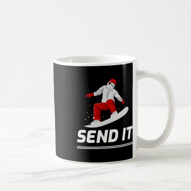 Snowboard Snowboarder Skicka den till Winter Kaffemugg (Höger)