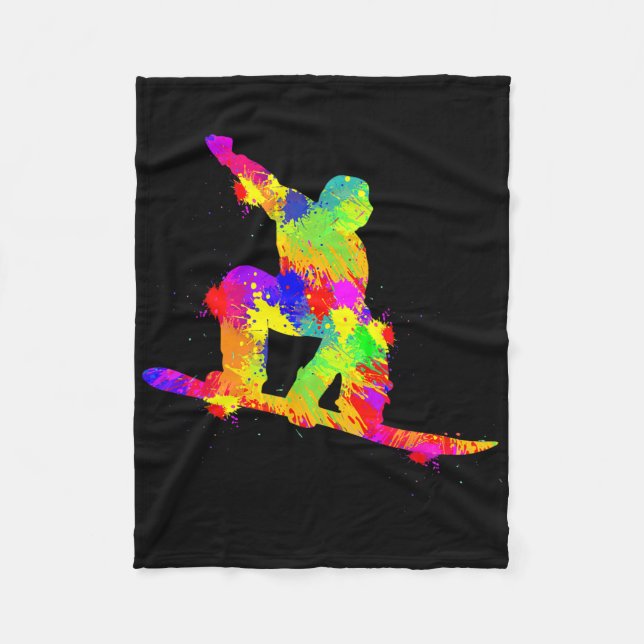 Snowboard Snowboarder Snowboarder Boys Kids Manar  Fleecefilt (Framsidan)