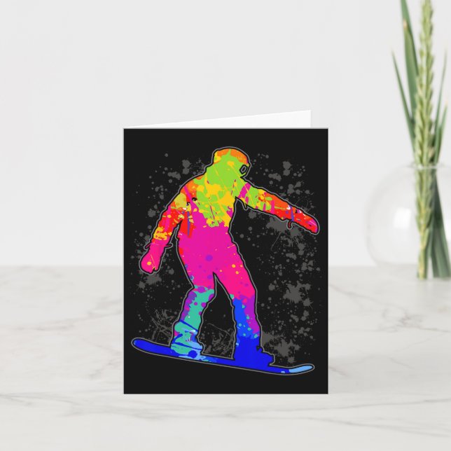 Snowboard Snowboarder Snowboarder Boys Kids Manar  Kort (Framsida)