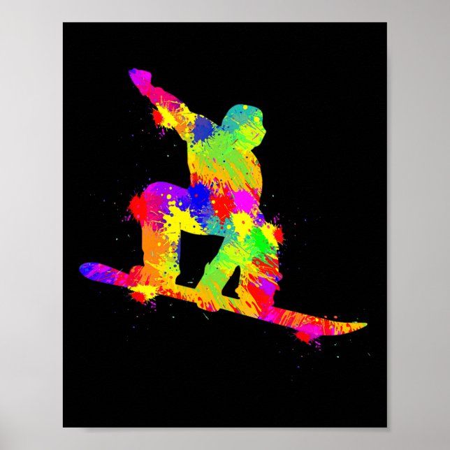 Snowboard Snowboarder Snowboarder Boys Kids Manar  Poster (Framsidan)