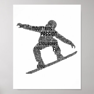 Snowboard Snowboarder Snowboarder Boys Manar Kids Poster