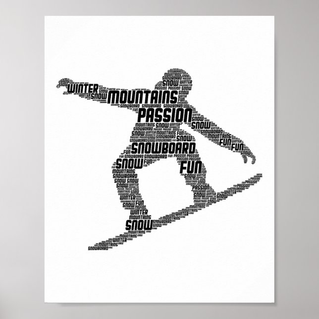 Snowboard Snowboarder Snowboarder Boys Manar Kids Poster (Framsidan)