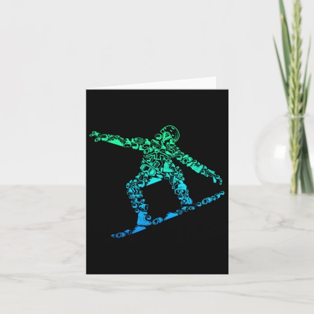 Snowboard Snowboarder Snowboarder Manar Boys Kids Kort (Framsida)