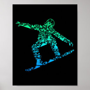 Snowboard Snowboarder Snowboarder Manar Boys Kids Poster