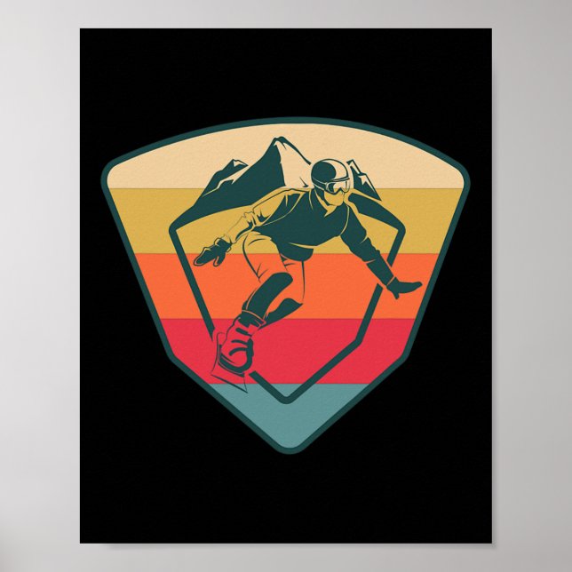 Snowboard Snowboarding Snö Winter Mountain Skieing Poster (Framsidan)