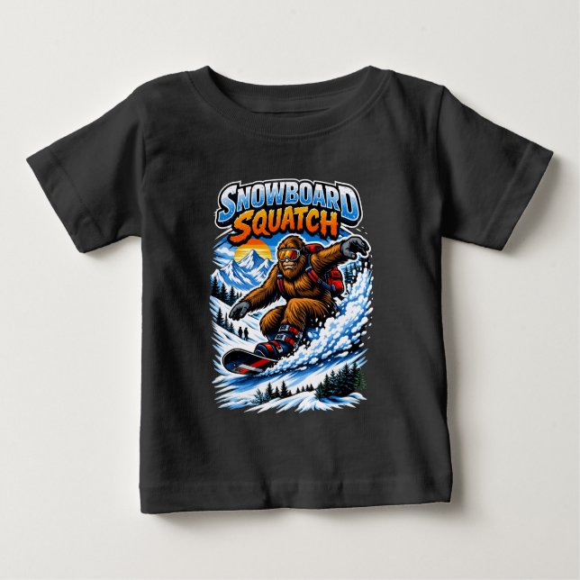 Snowboard Squatch – Funny Bigfoot Snowboarding  T Shirt (Framsida)