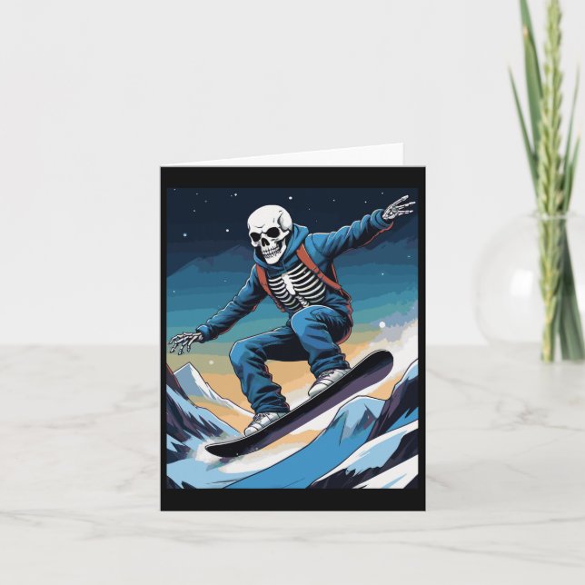Snowboard Streetwear Snowboarding Skull Snowboarde Kort (Framsida)