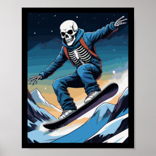 Snowboard Streetwear Snowboarding Skull Snowboarde Poster