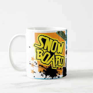 Snowboard Typography: Extreme Barn Background. Kaffemugg