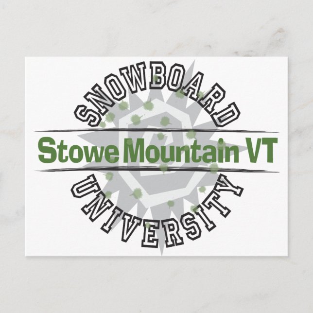 Snowboard Universiteten - Stowe Mountain VT Vykort (Framsida)