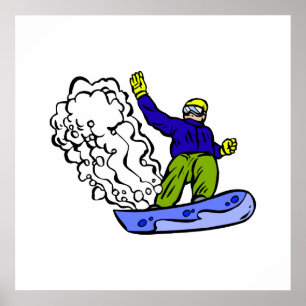 Snowboard-väckning Poster