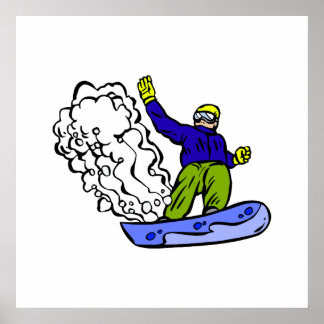 Snowboard-väckning Poster