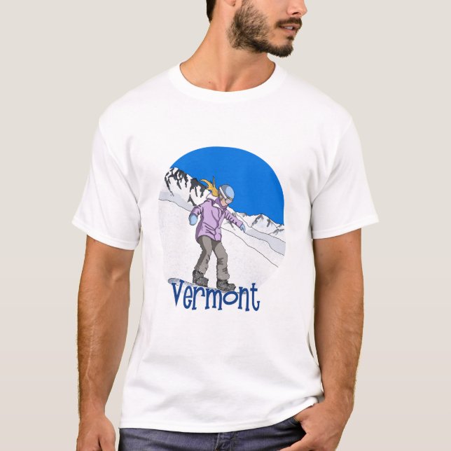 Snowboard Vermont T Shirt (Framsida)