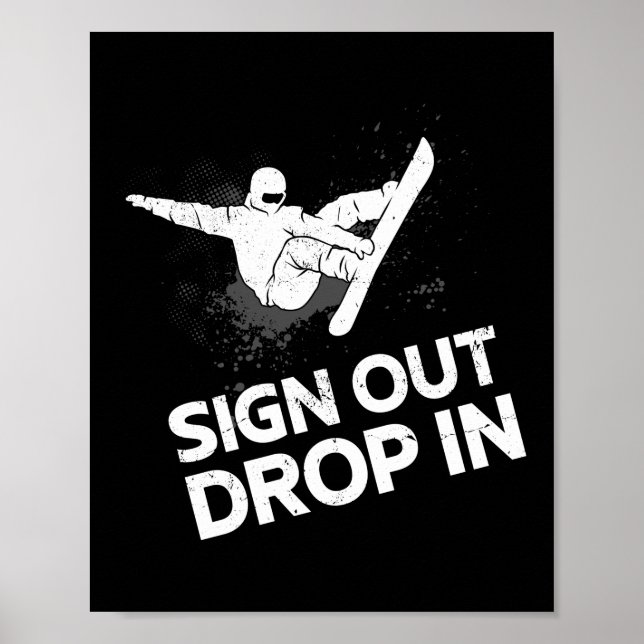 Snowboard-Vintage för utloggning Poster (Framsidan)