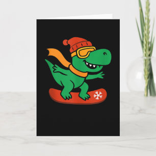 Snowboardåkande Dinosaurie T-rex Snowboardåkare Ro Kort