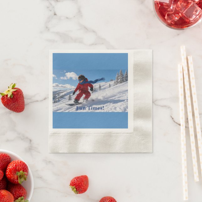Snowboardåkande pojke  pappersservett (Insitu)