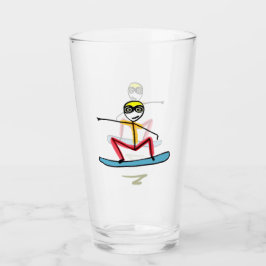 Snowboardåkande Stickman Glaskopp