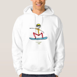 Snowboardåkande Stickman Hoodie
