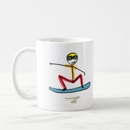 Snowboardåkande Stickman Kaffemugg