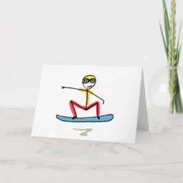 Snowboardåkande Stickman Kort
