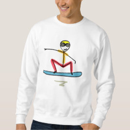 Snowboardåkande Stickman Lång Ärmad Tröja