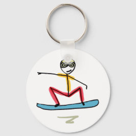 Snowboardåkande Stickman Nyckelring