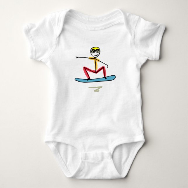 Snowboardåkande Stickman T Shirt (Framsida)