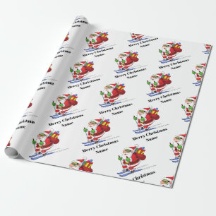 Snowboardåkande Tomte Mönster Personlig Jul Presentpapper