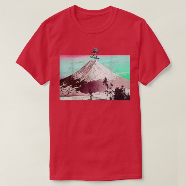 Snowboardåkare, Cool Snowboard Art, Japansk konst T Shirt (Design framsida)