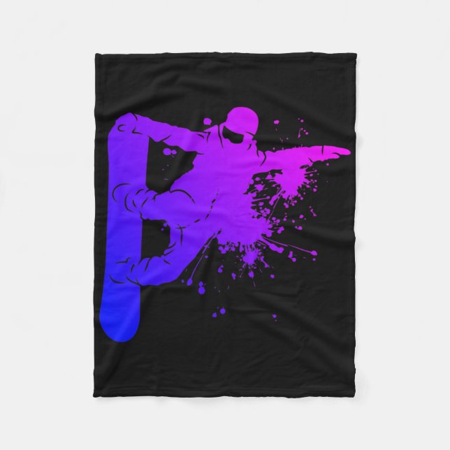 Snowboardåkare Herr Snowboard Vintersporter  Fleecefilt (Framsidan)