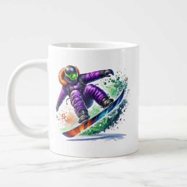 Snowboardåkare Jätte  Jumbo Mugg (Vänster)
