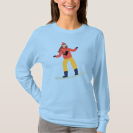 Snowboardåkare med en kattjacka t shirt