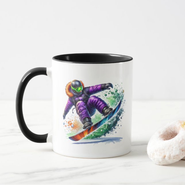 Snowboardåkare  mugg (Med munk)