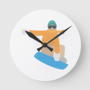 Snowboardåkare Rund Klocka