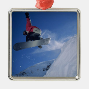 Snowboardåkning på Snowbird Resort, Utah (MR) Julgransprydnad Metall