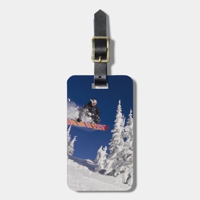 Snowboardåkning på Whitefish Mountain Resort Bagagebricka (Vertikal Framsida)