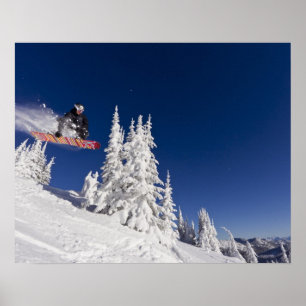 Snowboardåkning på Whitefish Mountain Resort Poster