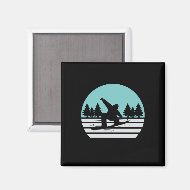 Snowboardåkning Retro Vintage Magnet (Front/Back)