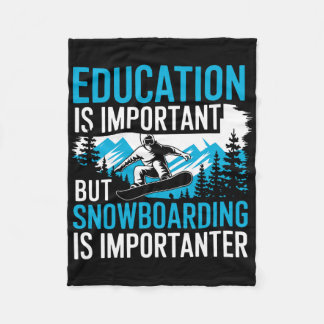 Snowboardälskare Humor Design Rolig Snowboarder  Fleecefilt