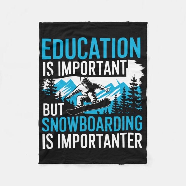 Snowboardälskare Humor Design Rolig Snowboarder  Fleecefilt (Framsidan)